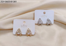 Carregar imagem no visualizador da galeria, Brincos Folheados Zircônia 1 dúzia com 12 pçs (ZGY0603-B1381)