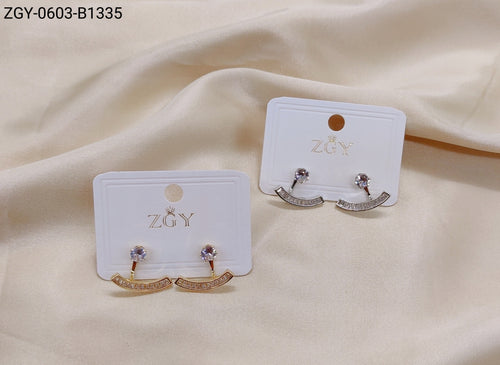 Brincos Folheados Zircônia 1 dúzia com 12 pçs (ZGY-0603-B1335)