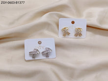 Carregar imagem no visualizador da galeria, Brincos Folheados Zircônia 1 dúzia com 12 pçs (ZGY-0603-B1377)