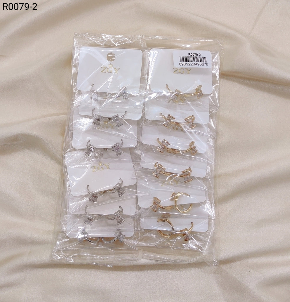 Brincos Folheados Zircônia 1 dúzia com 12 pçs (R0079-2)