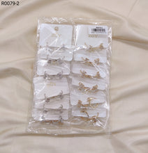 Carregar imagem no visualizador da galeria, Brincos Folheados Zircônia 1 dúzia com 12 pçs (R0079-2)