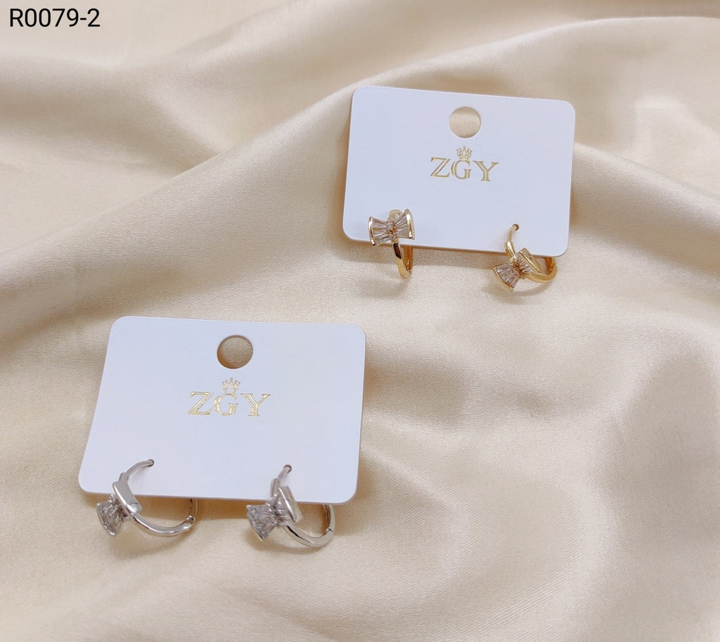 Brincos Folheados Zircônia 1 dúzia com 12 pçs (R0079-2)