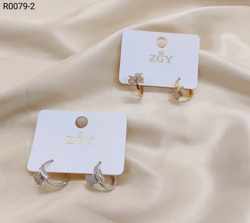 Brincos Folheados Zircônia 1 dúzia com 12 pçs (R0079-2)