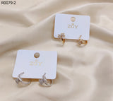 Brincos Folheados Zircônia 1 dúzia com 12 pçs (R0079-2)