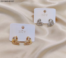 Carregar imagem no visualizador da galeria, Brincos Folheados Zircônia 1 dúzia com 12 pçs (ZGY-0603-B1337)