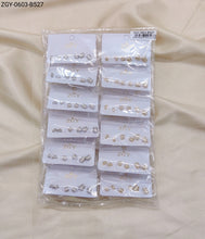 Carregar imagem no visualizador da galeria, Brincos Folheados Zircônia Kit 3- 1 dúzia com 12 cartelas (ZGY-0603-B527)