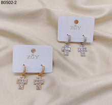 Carregar imagem no visualizador da galeria, Brincos Folheados Zircônia 1 dúzia com 12 pçs (B0502-2)