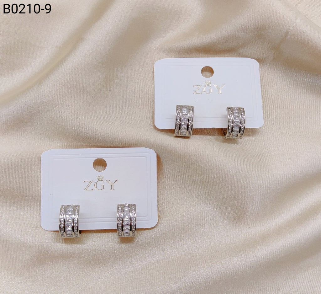 Brincos Folheados Zircônia 1 dúzia com 12 pçs (B0210-9)