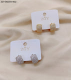 Brincos Folheados Zircônia 1 dúzia com 12 pçs (ZGY-0603-B1402)