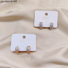 Carregar imagem no visualizador da galeria, Brincos Folheados Zircônia 1 dúzia com 12 pçs (ZGY-0603-B1400)