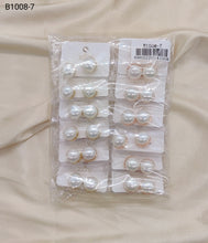 Carregar imagem no visualizador da galeria, Brincos Folheados de Pérolas  1 dúzia com 12 pçs (B1008-7)