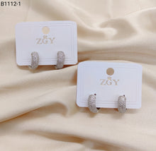 Carregar imagem no visualizador da galeria, Brincos Folheados de Zircônia 1 dúzia com 12 pçs (B1112-1)