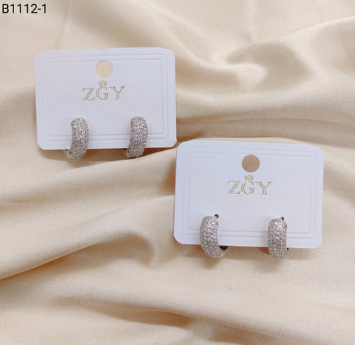 Brincos Folheados de Zircônia 1 dúzia com 12 pçs (B1112-1)