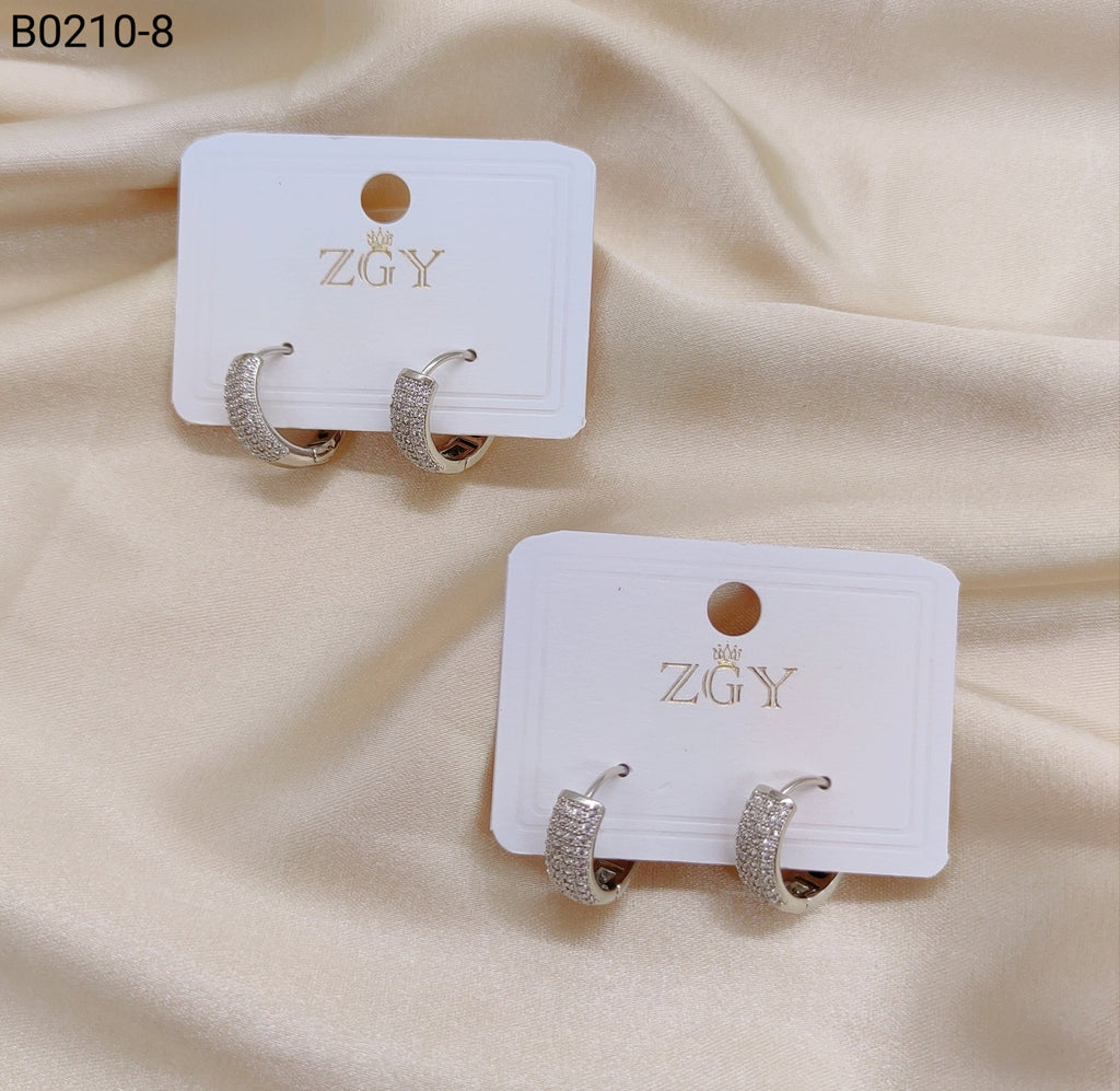 Brincos Folheados de Zircônia 1 dúzia com 12 pçs (B0210-8)