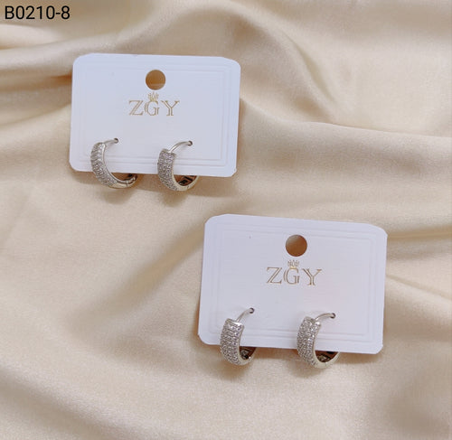 Brincos Folheados de Zircônia 1 dúzia com 12 pçs (B0210-8)