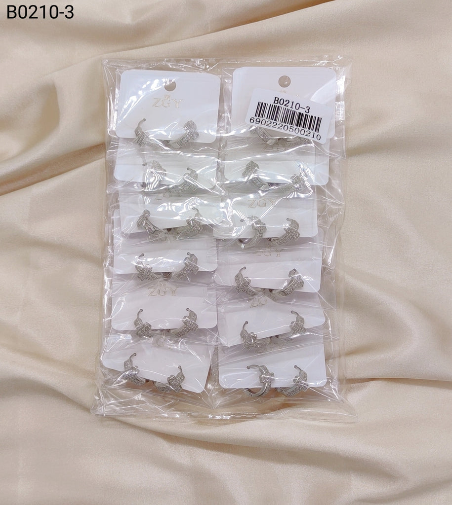 Brincos Folheados de Zircônia 1 dúzia com 12 pçs (B0210-3)