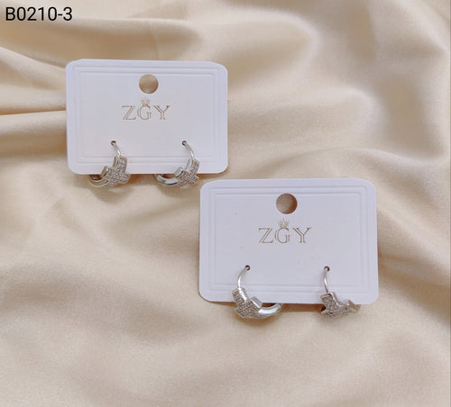 Brincos Folheados de Zircônia 1 dúzia com 12 pçs (B0210-3)