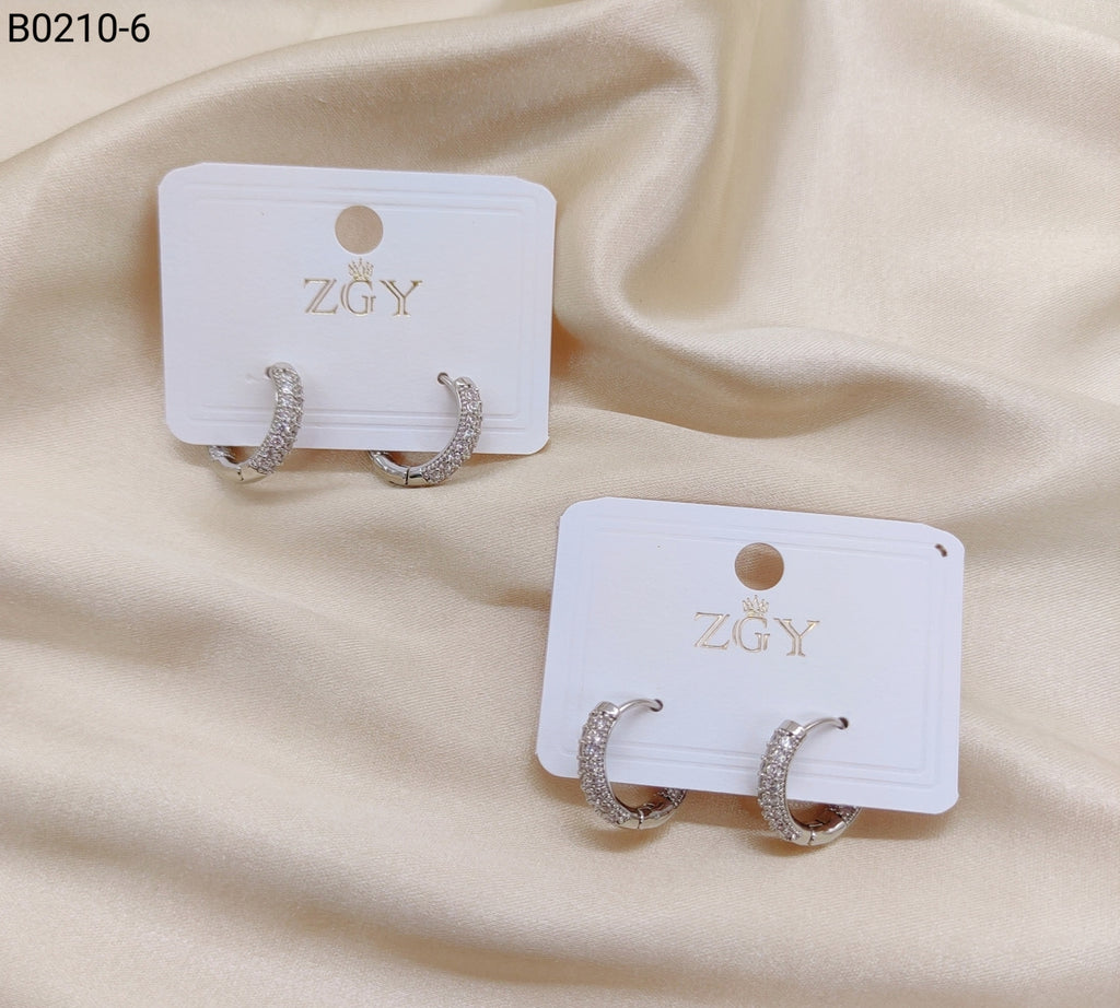 Brincos Folheados de Zircônia 1 dúzia com 12 pçs (B0210-6)