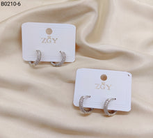 Carregar imagem no visualizador da galeria, Brincos Folheados de Zircônia 1 dúzia com 12 pçs (B0210-6)