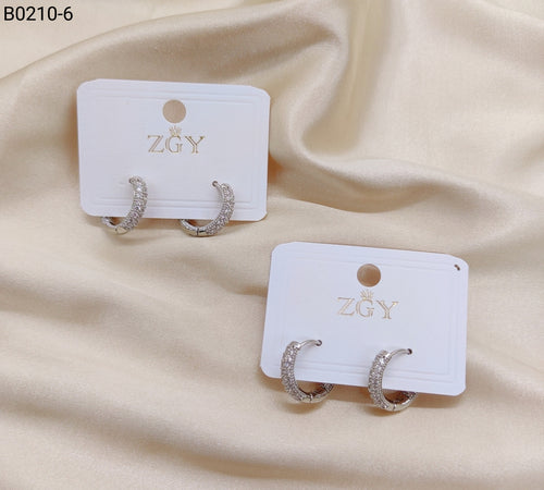 Brincos Folheados de Zircônia 1 dúzia com 12 pçs (B0210-6)