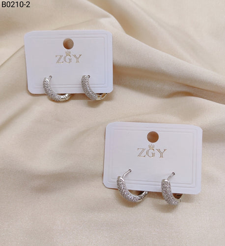 Brincos Folheados de Zircônia 1 dúzia com 12 pçs (B0210-2)