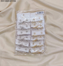 Carregar imagem no visualizador da galeria, Brincos Folheados de Zircônia  1 dúzia com 12 pçs (ZGY-0603-B1336)