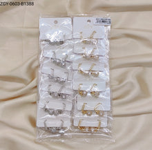 Carregar imagem no visualizador da galeria, Brincos Folheados de Zircônia 1 dúzia com 12 pçs (ZGY-0603-B1388)