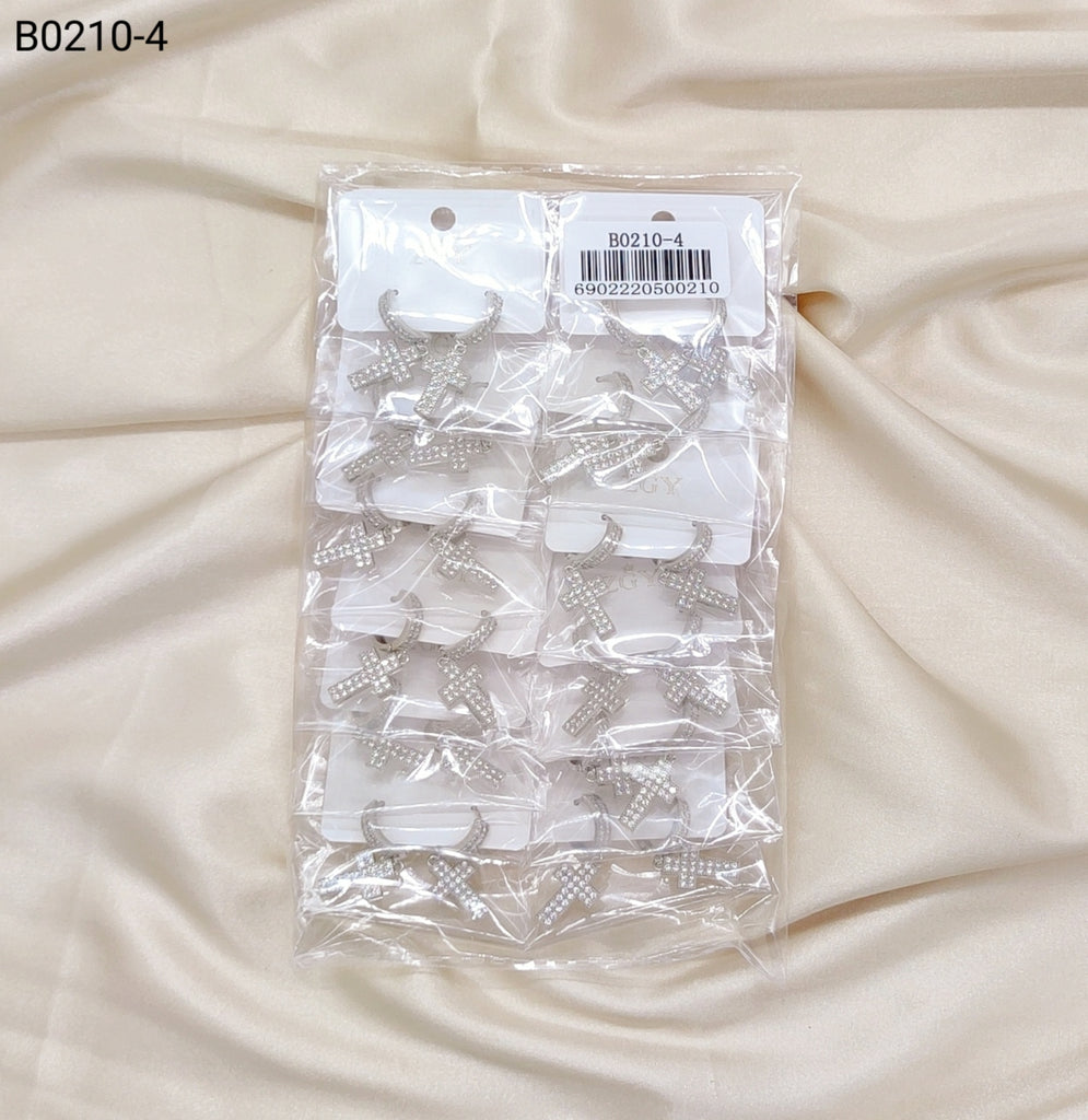 Brincos Folheados de Zircônia 1 dúzia com 12 pçs (B210-4)