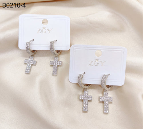 Brincos Folheados de Zircônia 1 dúzia com 12 pçs (B210-4)