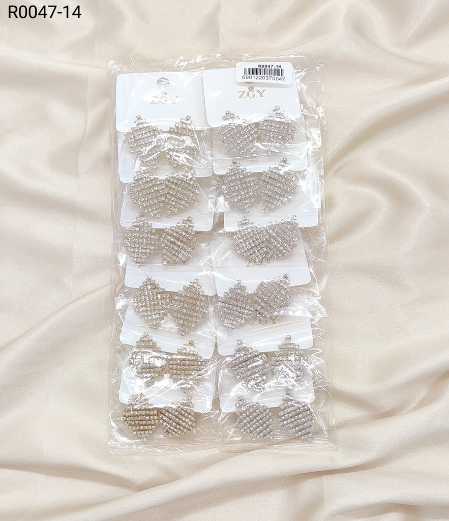 Brincos de Strass para Festa 1 dúzia com 12 pçs (R0047-14)