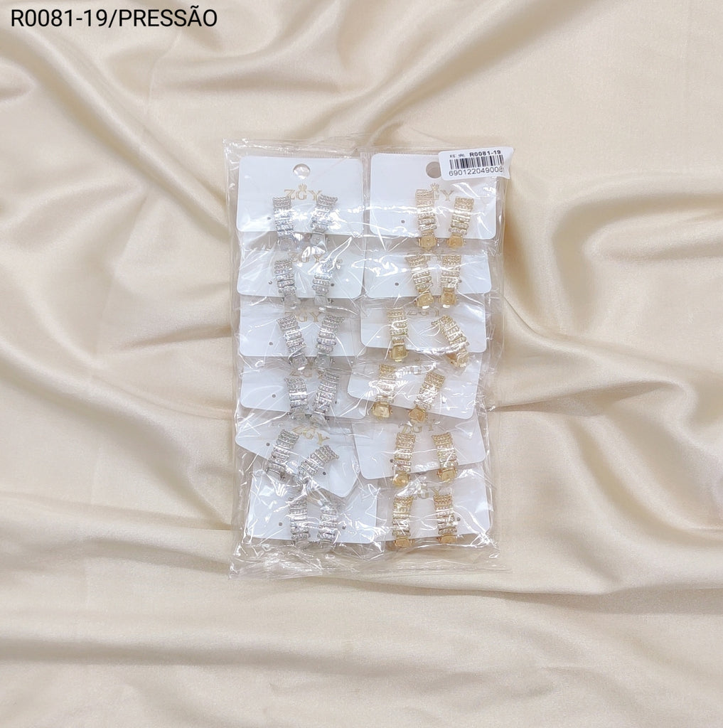 Brincos Folheados Pressão 1 dúzia com 12 pçs (R0081-19)