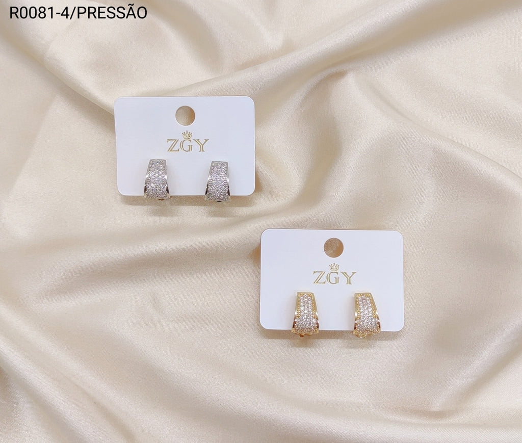 Brincos Folheados Pressão 1 dúzia com 12 pçs (R0081-4)