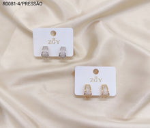 Carregar imagem no visualizador da galeria, Brincos Folheados Pressão 1 dúzia com 12 pçs (R0081-4)
