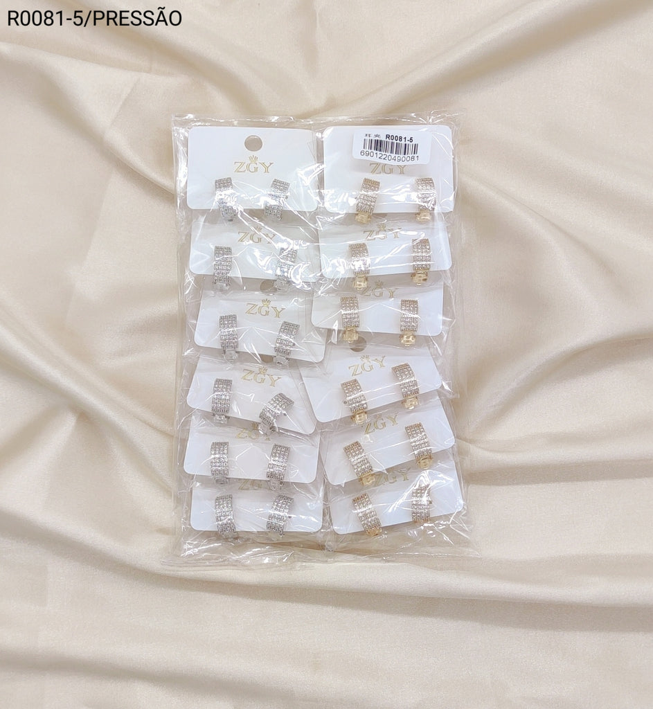 Brincos Folheados Pressão 1 dúzia com 12 pçs (R0081-5)