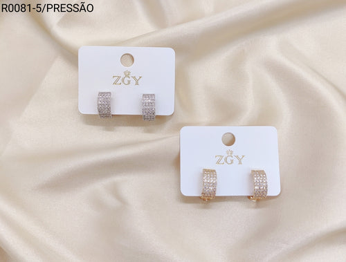 Brincos Folheados Pressão 1 dúzia com 12 pçs (R0081-5)