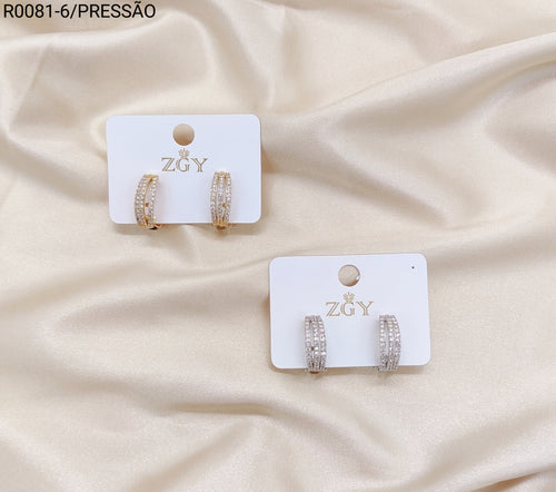 Brincos Folheados Pressão 1 dúzia com 12 pçs (R0081-6)