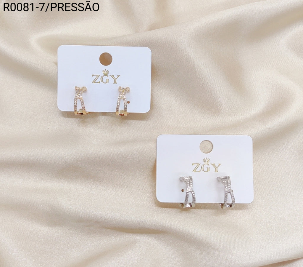 Brincos Folheados Pressão 1 dúzia com 12 pçs (R0081-7)
