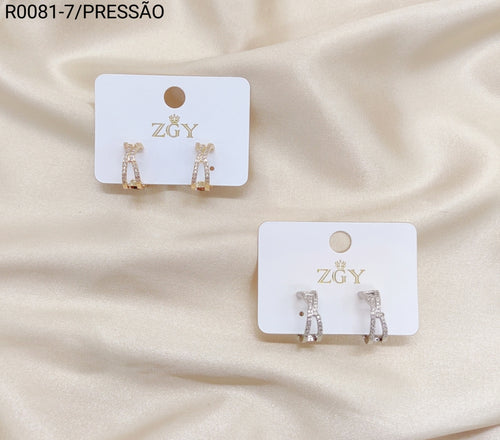 Brincos Folheados Pressão 1 dúzia com 12 pçs (R0081-7)