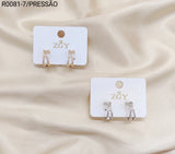 Brincos Folheados Pressão 1 dúzia com 12 pçs (R0081-7)