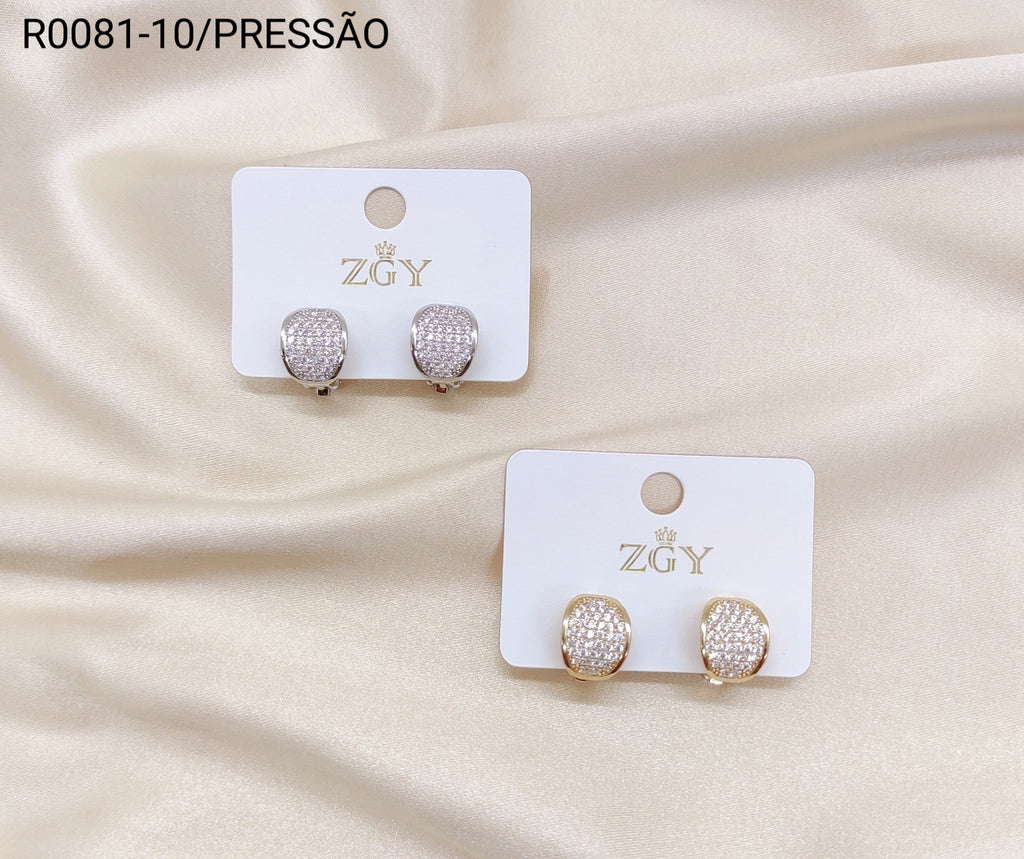 Brincos Folheados Pressão 1 dúzia com 12 pçs (R0081-10)