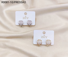 Carregar imagem no visualizador da galeria, Brincos Folheados Pressão 1 dúzia com 12 pçs (R0081-10)