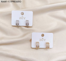 Carregar imagem no visualizador da galeria, Brincos Folheados Pressão 1 dúzia com 12 pçs (R0081-17)