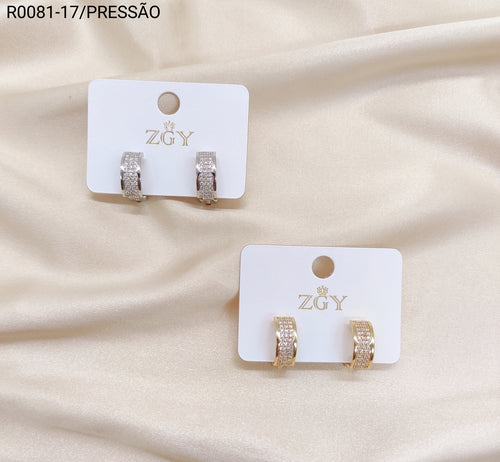 Brincos Folheados Pressão 1 dúzia com 12 pçs (R0081-17)