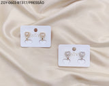 Brincos Folheados Pressão 1 dúzia com 12 pçs (ZGY-0603-B1317)