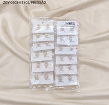 Carregar imagem no visualizador da galeria, Brincos Folheados Pressão  1 dúzia com 12 pçs (ZGY-0603-B1302)