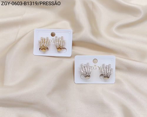 Brincos Folheados Pressão 1 dúzia com 12 pçs (ZGY-0603-B1319)