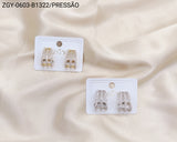 Brincos Folheados Pressão 1 dúzia com 12 pçs (ZGY-0603-B1322)