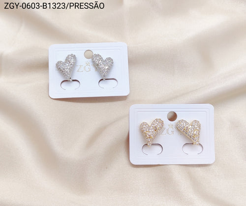 Brincos Folheados Pressão 1 dúzia com 12 pçs (ZGY-0603-B1323)