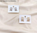 Brincos Folheados Pressão 1 dúzia com 12 pçs (ZGY-0603-B1315)