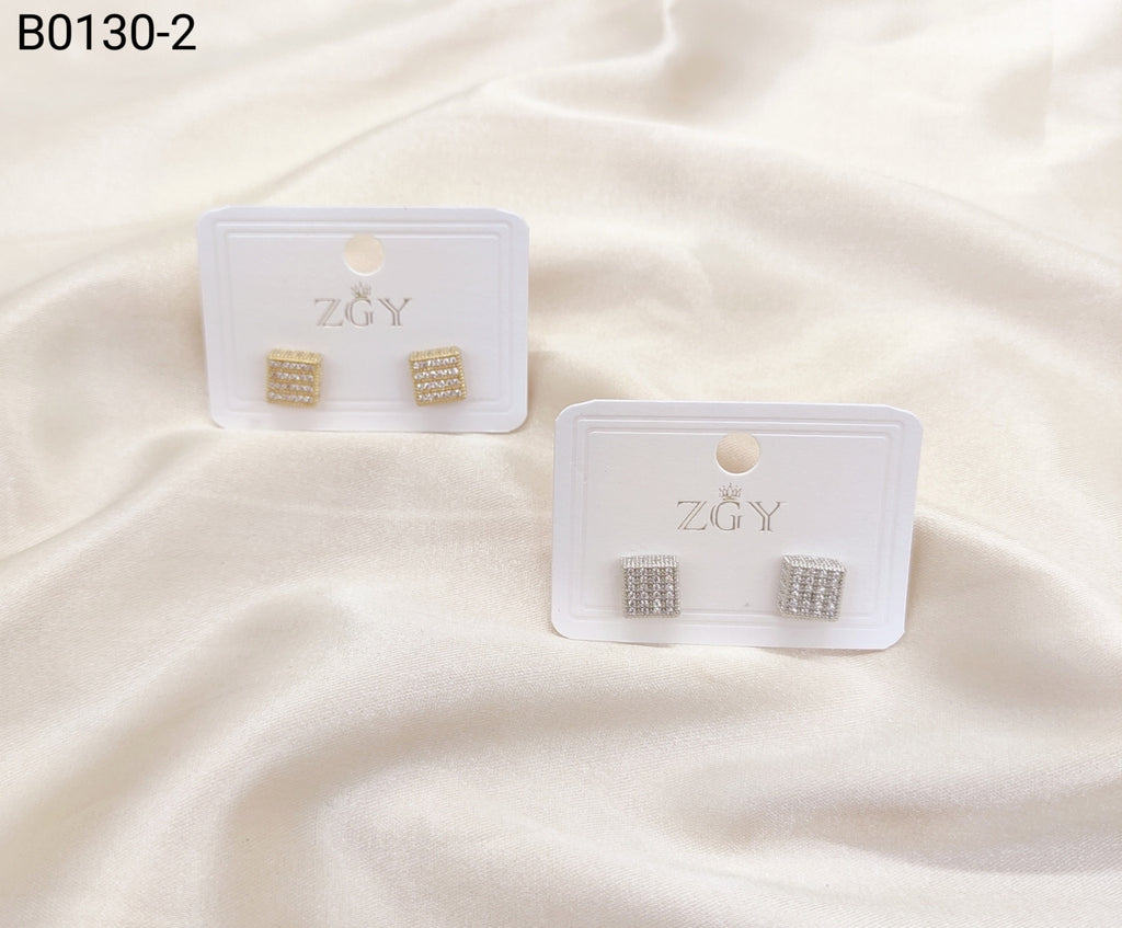 Brincos Folheados Zircônia  Masculino 1 dúzia com 12 pçs (B0130-2)